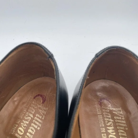 William Chatsworth Black Wing‎ Tip Vintage Dress Shoes Made England 11D